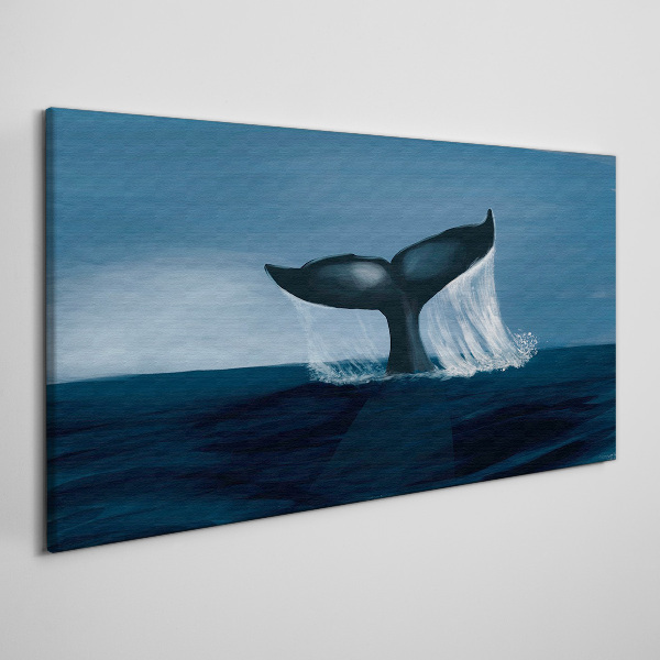 A whale wave in the ocean depths Canvas print