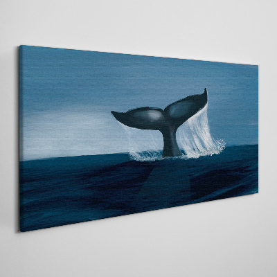 A whale wave in the ocean depths Canvas print