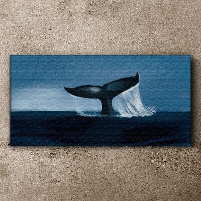 A whale wave in the ocean depths Canvas print
