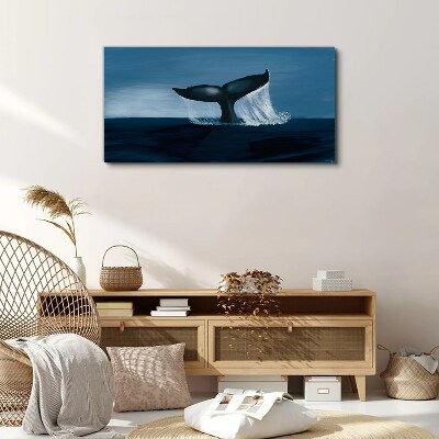 A whale wave in the ocean depths Canvas print