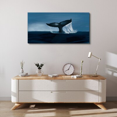 A whale wave in the ocean depths Canvas print