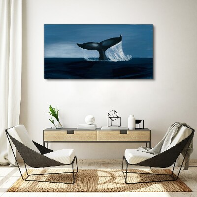 A whale wave in the ocean depths Canvas print