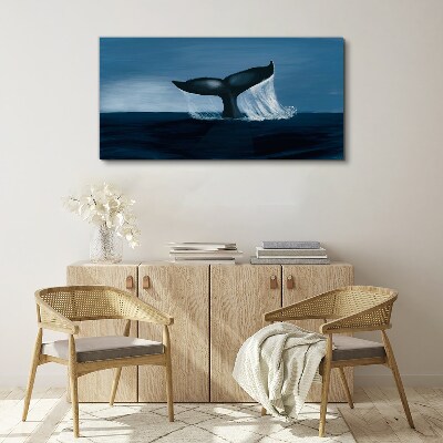 A whale wave in the ocean depths Canvas print