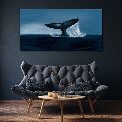 A whale wave in the ocean depths Canvas print