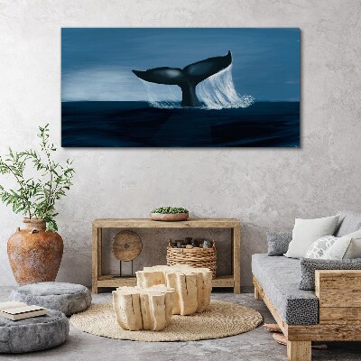 A whale wave in the ocean depths Canvas print