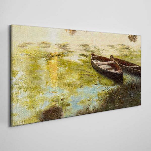 A quiet morning by the lake Canvas print