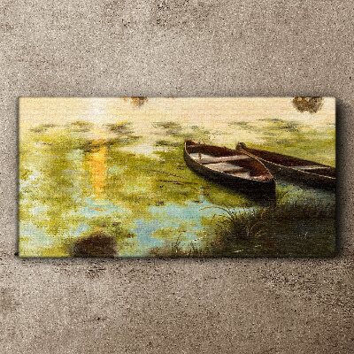A quiet morning by the lake Canvas print