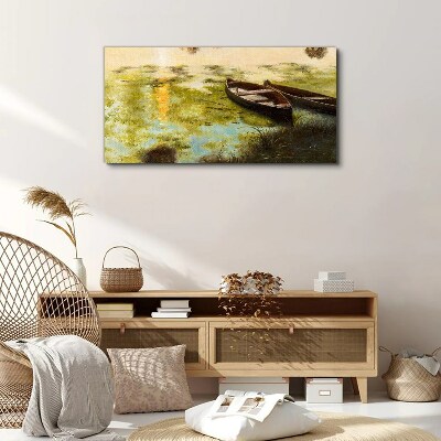 A quiet morning by the lake Canvas print