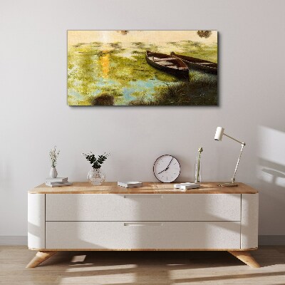 A quiet morning by the lake Canvas print