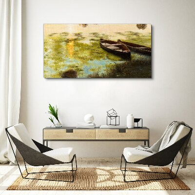 A quiet morning by the lake Canvas print