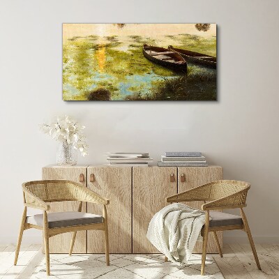 A quiet morning by the lake Canvas print