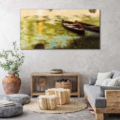 A quiet morning by the lake Canvas print