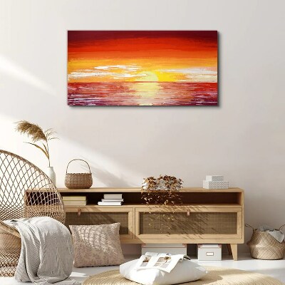 Sunset over the sea Canvas Wall art