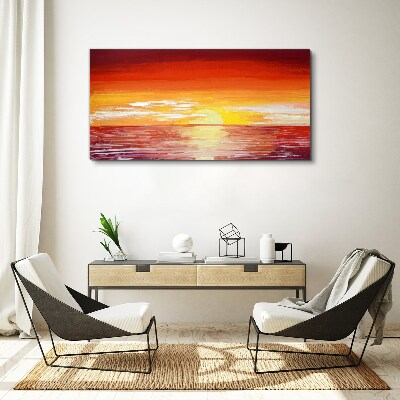 Sunset over the sea Canvas Wall art