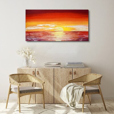 Sunset over the sea Canvas Wall art