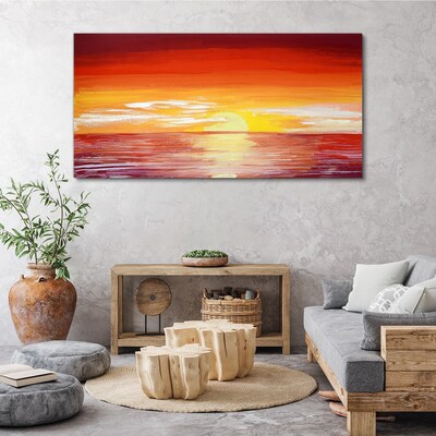 Sunset over the sea Canvas Wall art