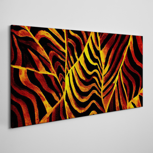 Golden leaves on fire Canvas Wall art