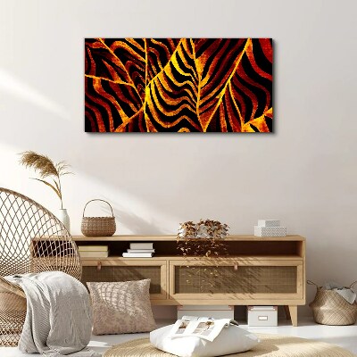 Golden leaves on fire Canvas Wall art
