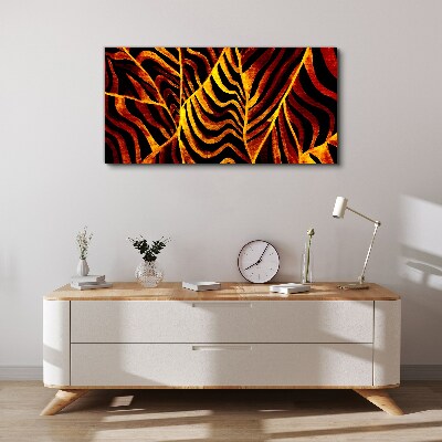 Golden leaves on fire Canvas Wall art