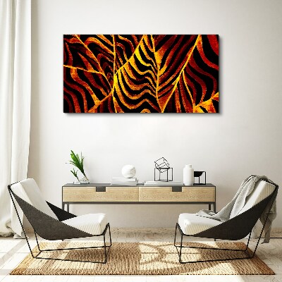 Golden leaves on fire Canvas Wall art