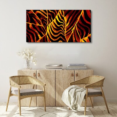 Golden leaves on fire Canvas Wall art