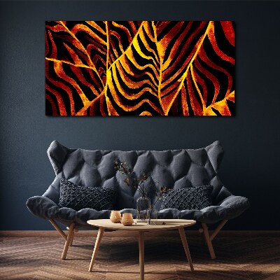 Golden leaves on fire Canvas Wall art