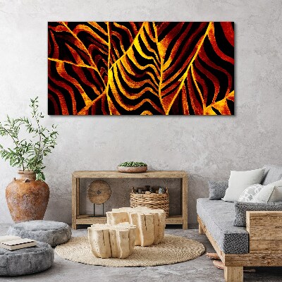 Golden leaves on fire Canvas Wall art