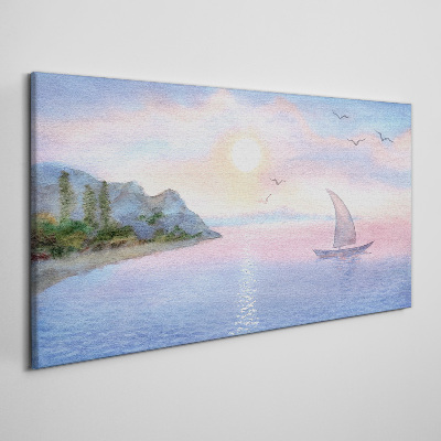 A peaceful sea sunset landscape Canvas print