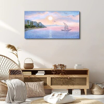 A peaceful sea sunset landscape Canvas print