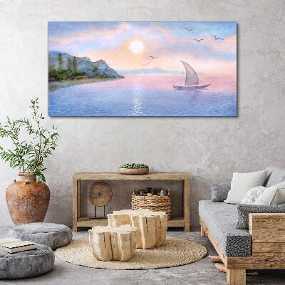 A peaceful sea sunset landscape Canvas print