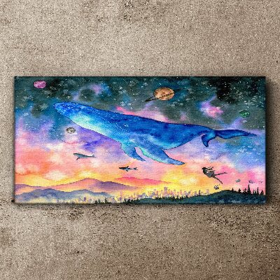 City ​​abstraction whales Canvas Wall art