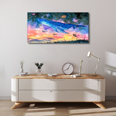 The Whale's Space Journey Canvas Wall art