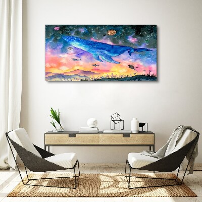 The Whale's Space Journey Canvas Wall art