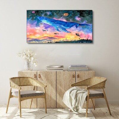 The Whale's Space Journey Canvas Wall art