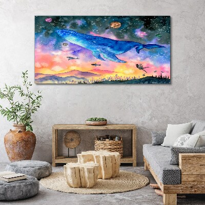 City ​​abstraction whales Canvas Wall art