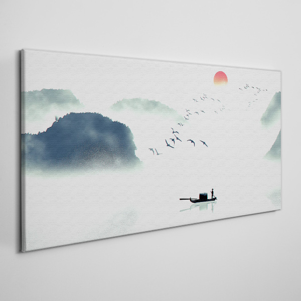 A quiet morning by the lake Canvas Wall art