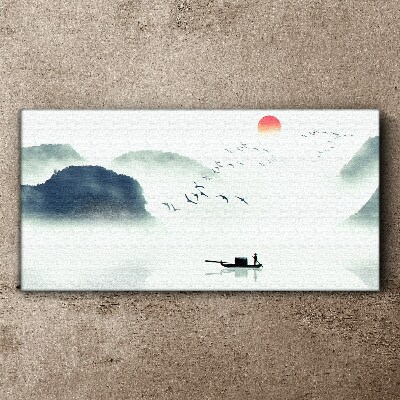 A quiet morning by the lake Canvas Wall art