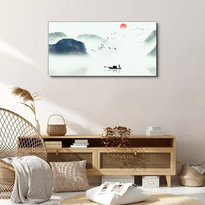 A quiet morning by the lake Canvas Wall art