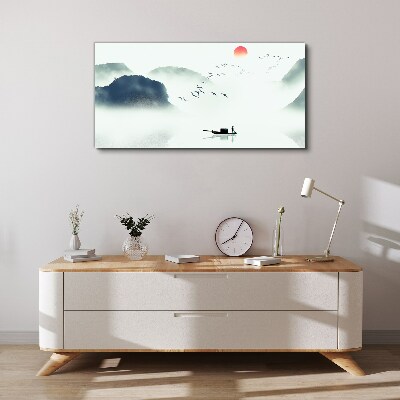 A quiet morning by the lake Canvas Wall art