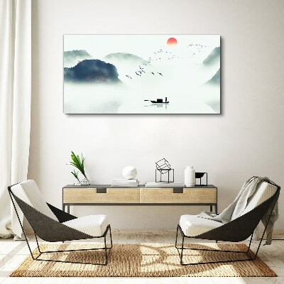 A quiet morning by the lake Canvas Wall art
