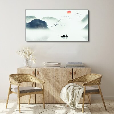 A quiet morning by the lake Canvas Wall art