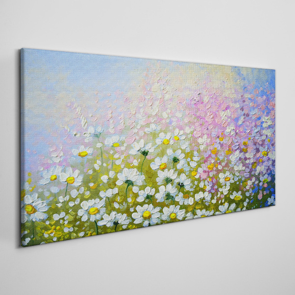 Floral landscape in pastel colors Canvas print