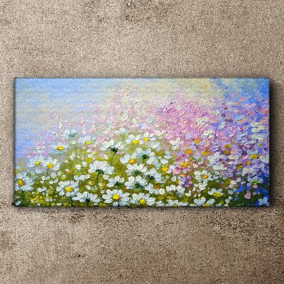 Floral landscape in pastel colors Canvas print