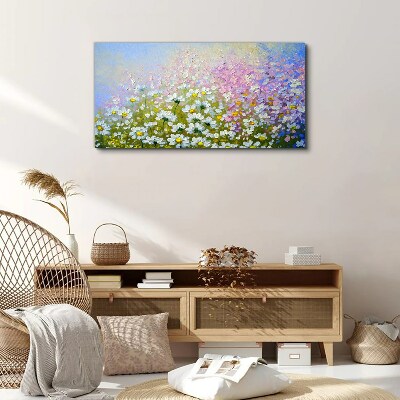 Floral landscape in pastel colors Canvas print