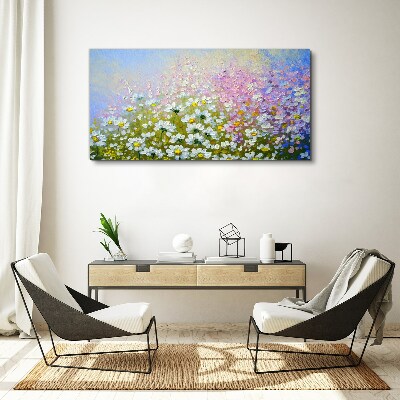 Floral landscape in pastel colors Canvas print
