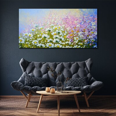 Floral landscape in pastel colors Canvas print