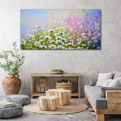 Floral landscape in pastel colors Canvas print