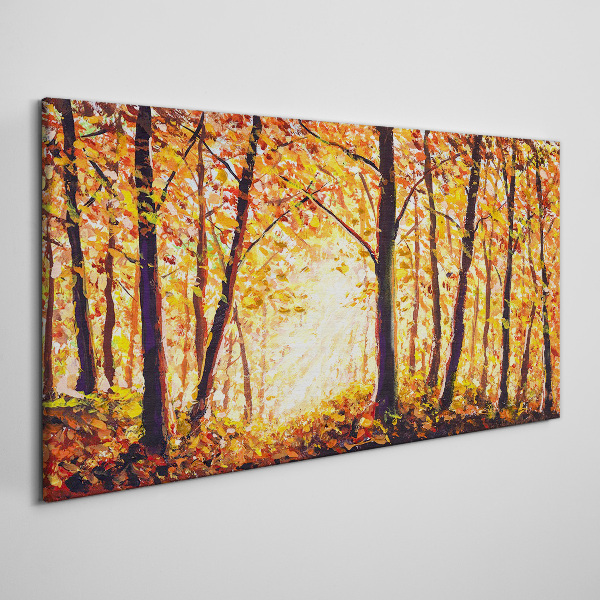 Golden autumn in the forest Canvas Wall art