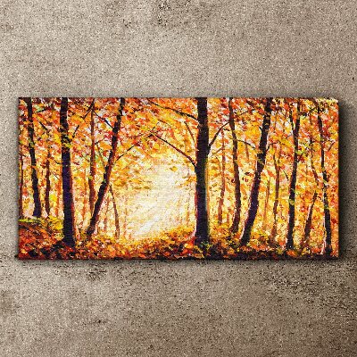 Golden autumn in the forest Canvas Wall art