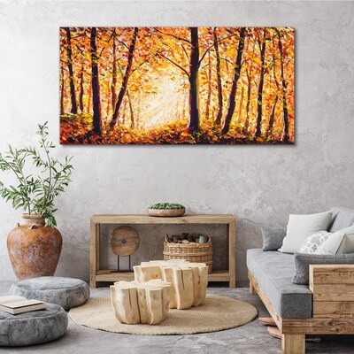 Golden autumn in the forest Canvas Wall art